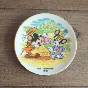 Vintage Disney Nifty Nineties Mickey Mouse Mini Plate